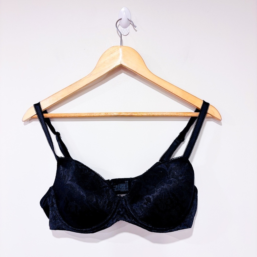 BALI Black Lace‎ Bra | Classic Underwire 36C Support Lingerie *